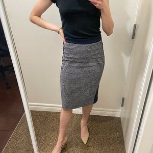 Ann Taylor Textured Blue Pencil Skirt
